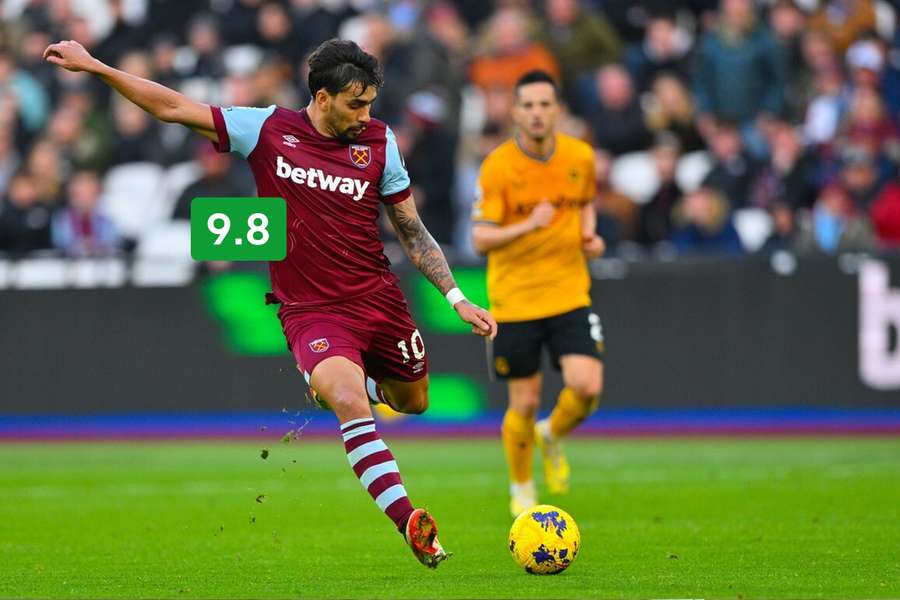 Paqueta (L) in action against Wolves