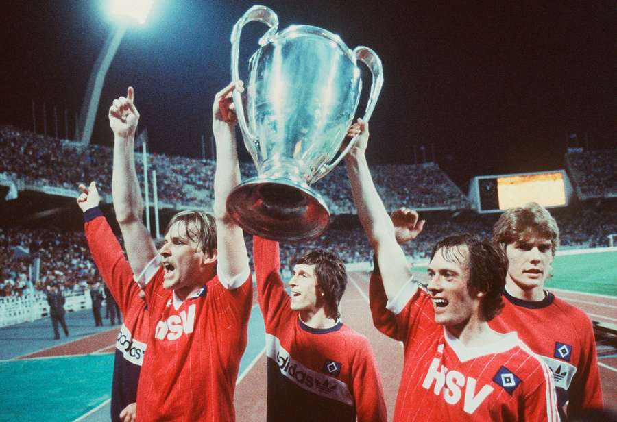 O HSV depois de ganhar a Liga dos Campeões em 1983
