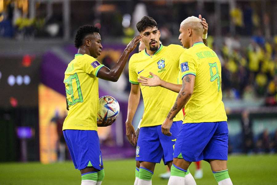 Vinicius, Paqueta et Richarlison lors de la rencontre contre la Corée du Sud 