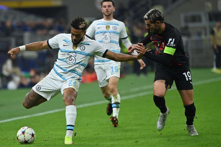 Reece James in action against AC Milan