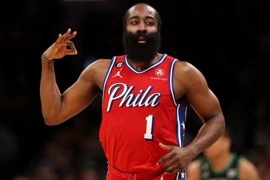 James Harden's 45 points helped Philadelphia to a stunning road victory over Boston in the NBA play-offs on Monday