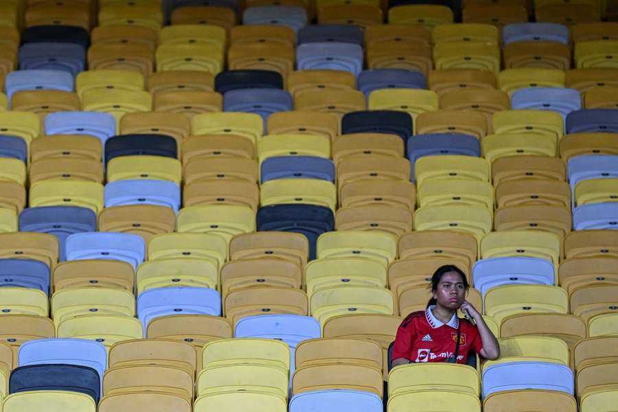 Um adepto do Manchester United nas bancadas