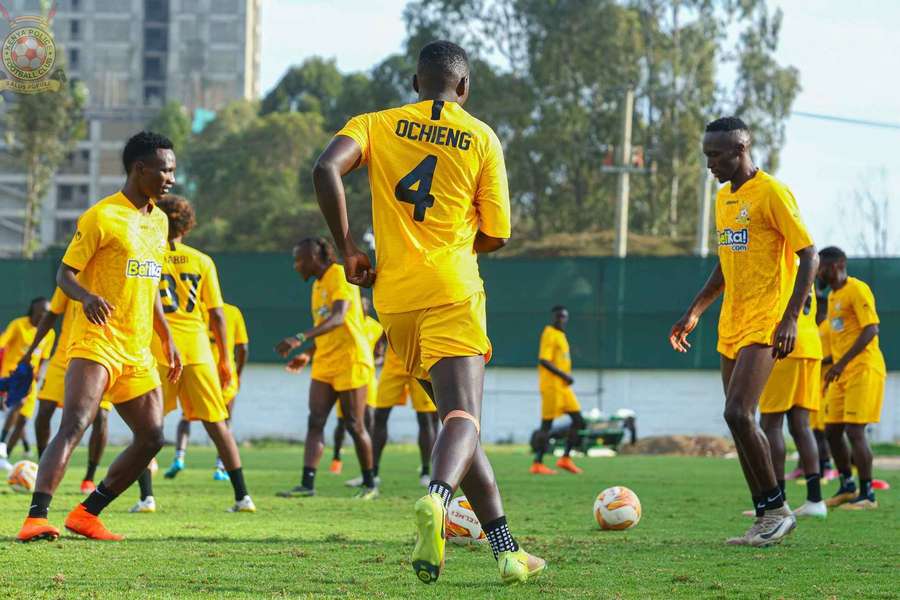 Kenya Police FC training ahead of their first preliminary battle against Mogadishu City Stars