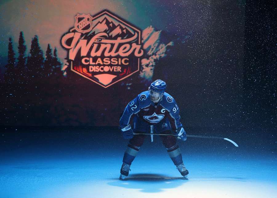 Avalanche's Gabriel Landeskog poses for 2026-2027 Winter Classic photoshoot Avalanche's Gabriel Landeskog poses for 2026-2027 Winter Classic photoshoot