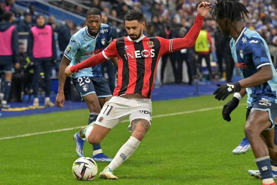 Morgan Sanson aux couleurs de l'OGC Nice.