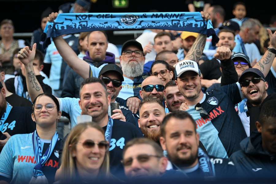 Des supporters du Havre le 26 avril.