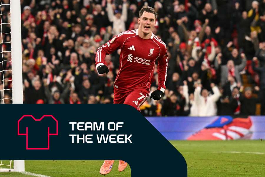 Liverpool midfielder Florian Wirtz celebrates Liverpool midfielder Florian Wirtz celebrates