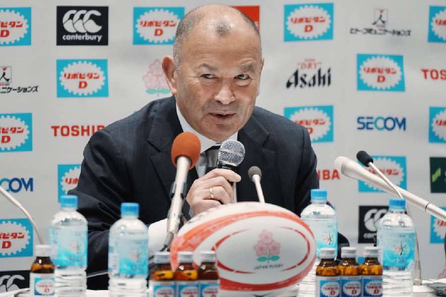 Eddie Jones speaks to the media