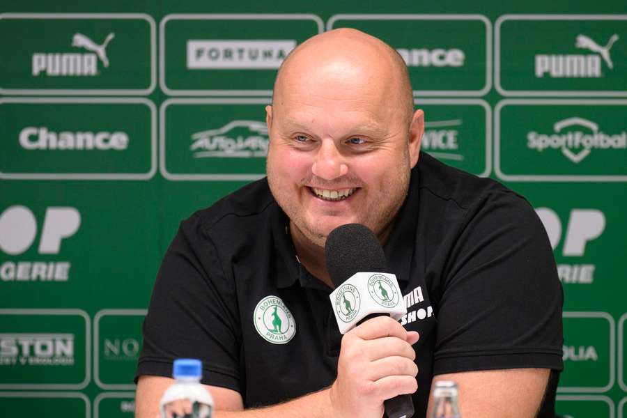 Trenér Bohemians Jaroslav Veselý na předsezonní tiskové konferenci.