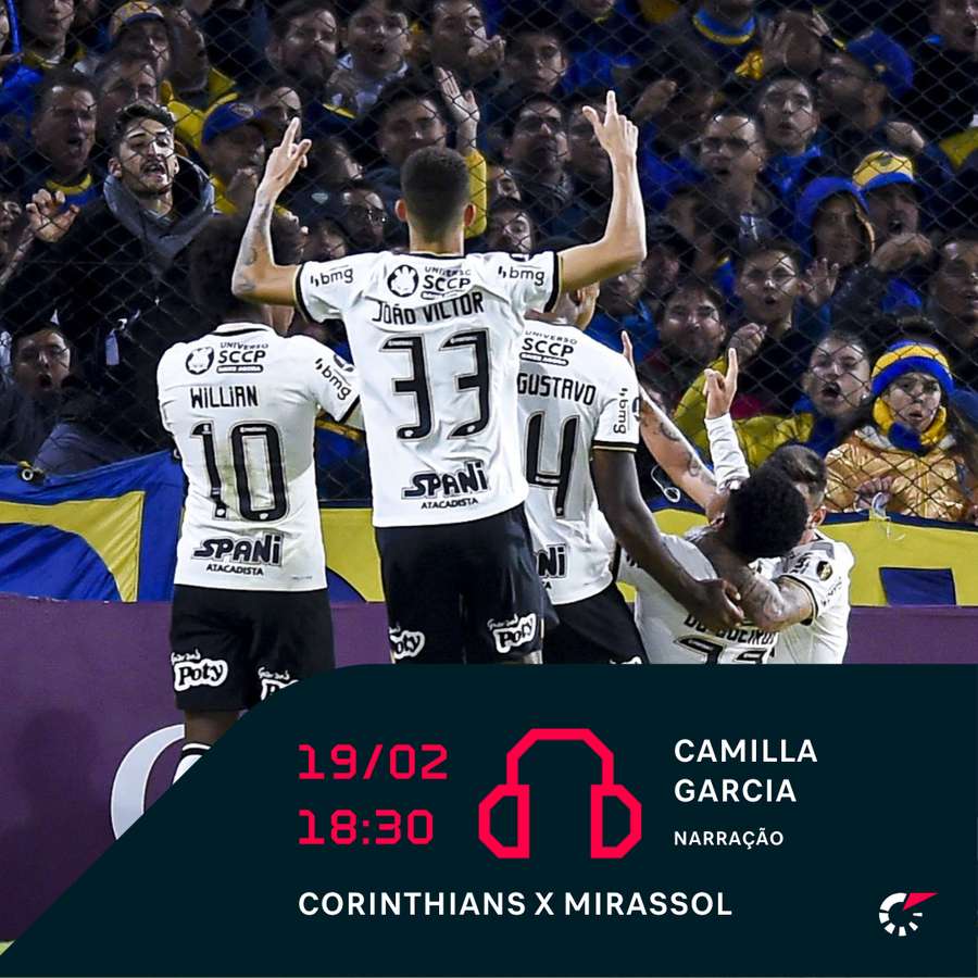 Com narração do Flashscore, Corinthians recebe Mirassol pelo Paulista