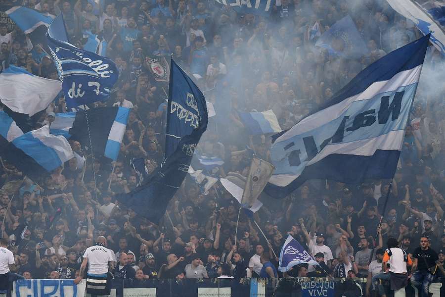 Napoli fans in the stands