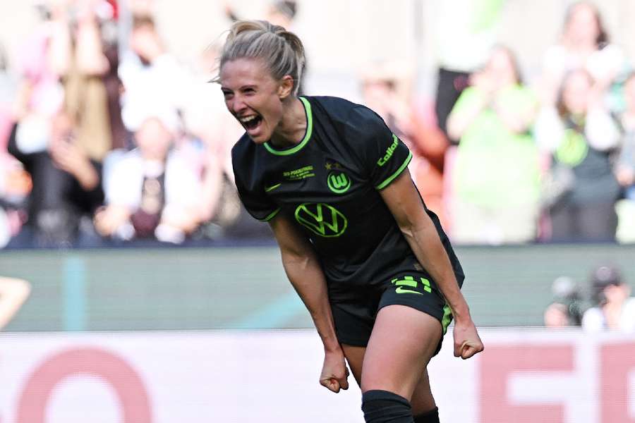 Wolfsburg's Rebecka Blomqvist in action