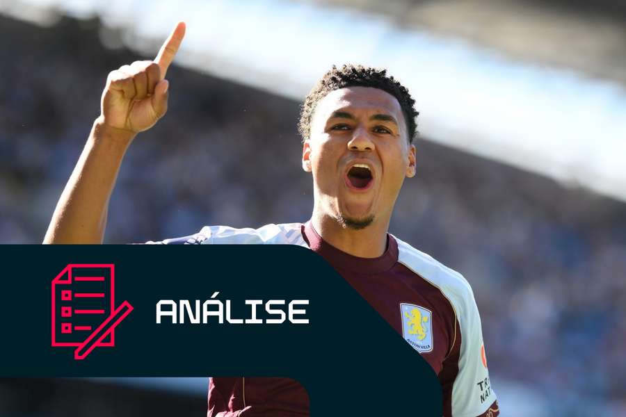 Ollie Watkins, do Aston Villa, celebra após marcar frente ao Manchester City Ollie Watkins, do Aston Villa, celebra após marcar frente ao Manchester City