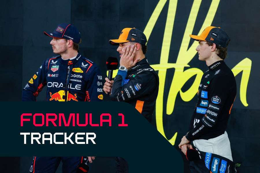 Max Verstappen, Lando Norris and Oscar Piastri Max Verstappen, Lando Norris and Oscar Piastri