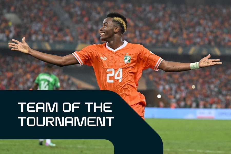 Ivory Coast's Simon Adingra celebrates during the final