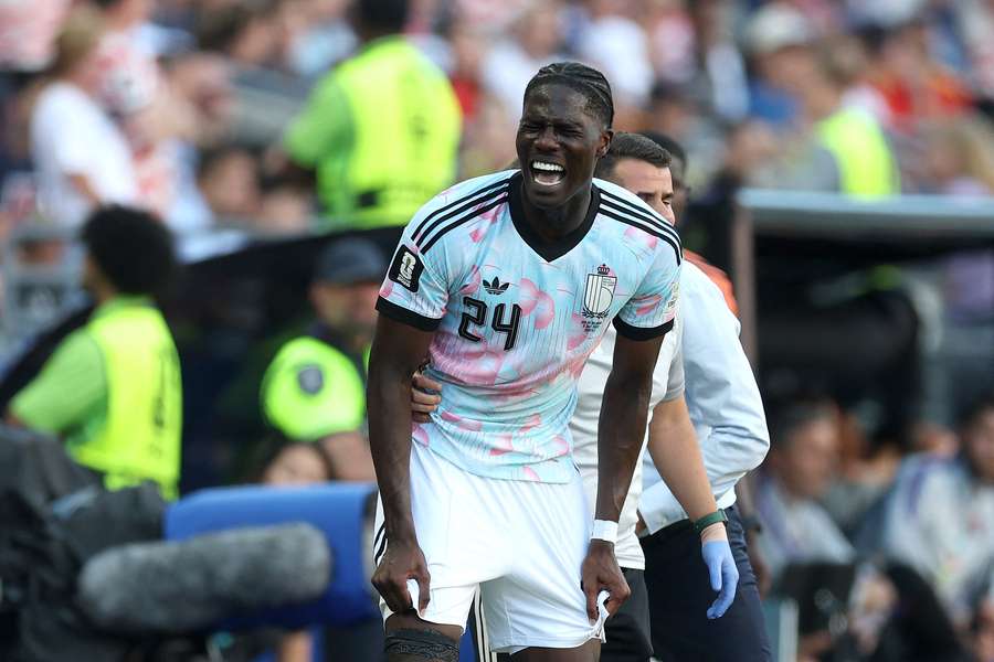 Belgium's Amadou Onana screams in pain during the World Cup match against the USA Belgium's Amadou Onana screams in pain during the World Cup match against the USA