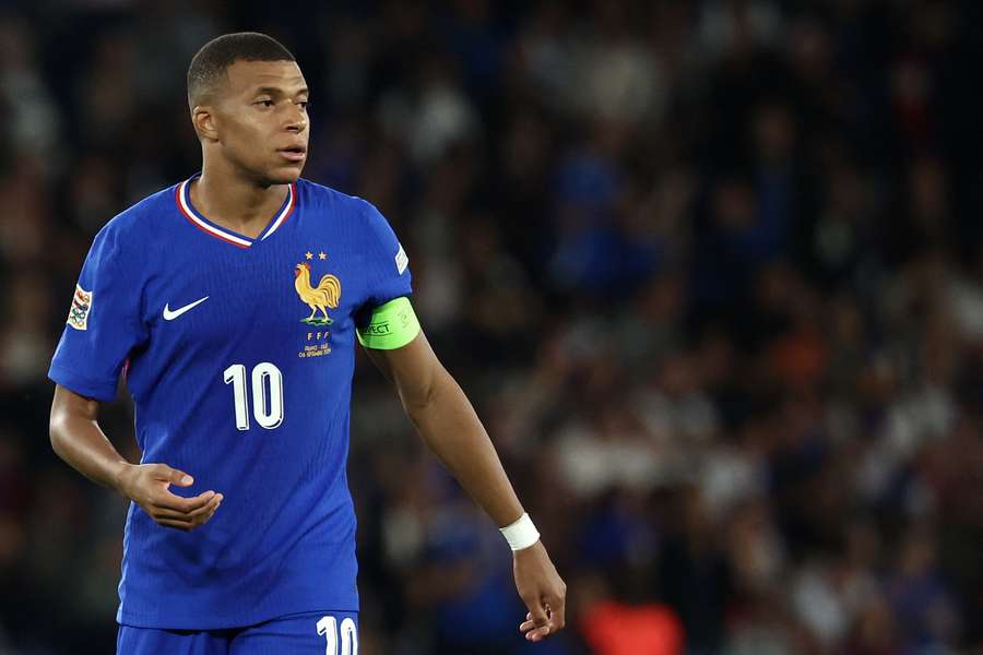 Kylian Mbappé com a seleção francesa no início de setembro.