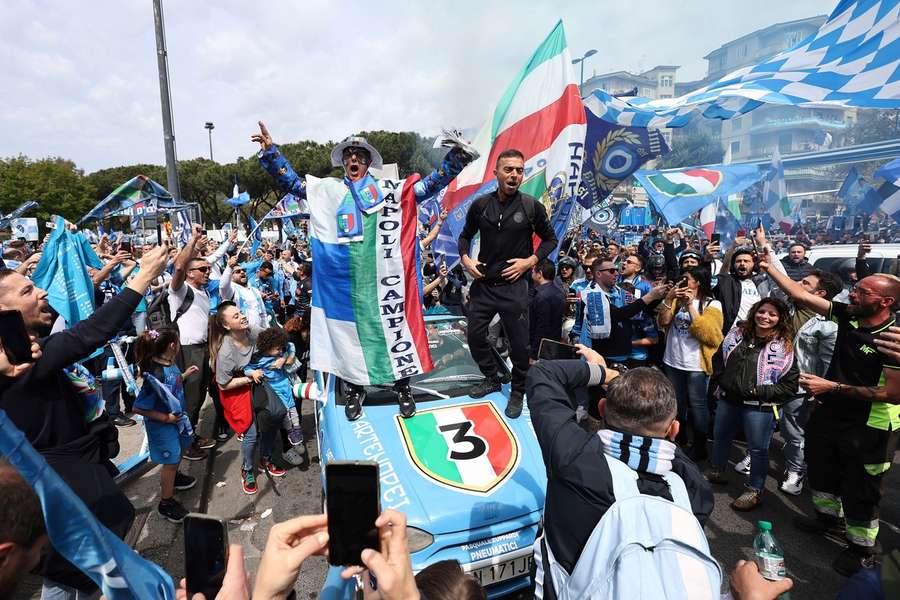 The fans in Naples were preparing to celebrate long before kick-off