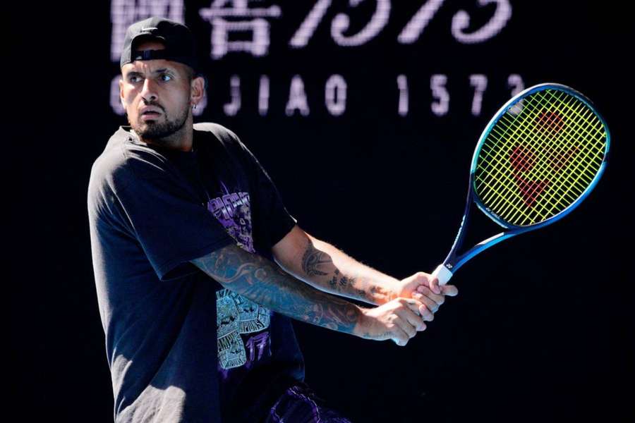 Australia's Nick Kyrgios during a practice session