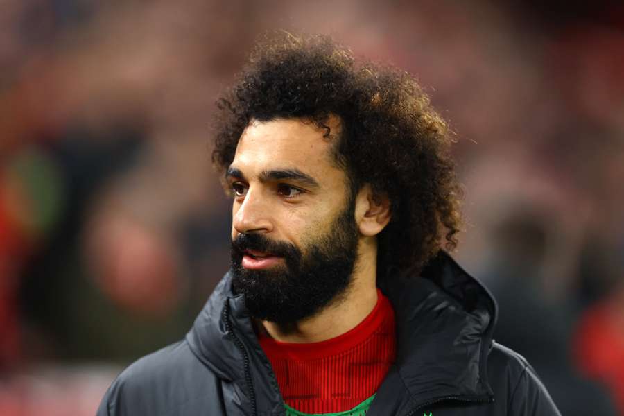 Mohamed Salah on the bench for Liverpool