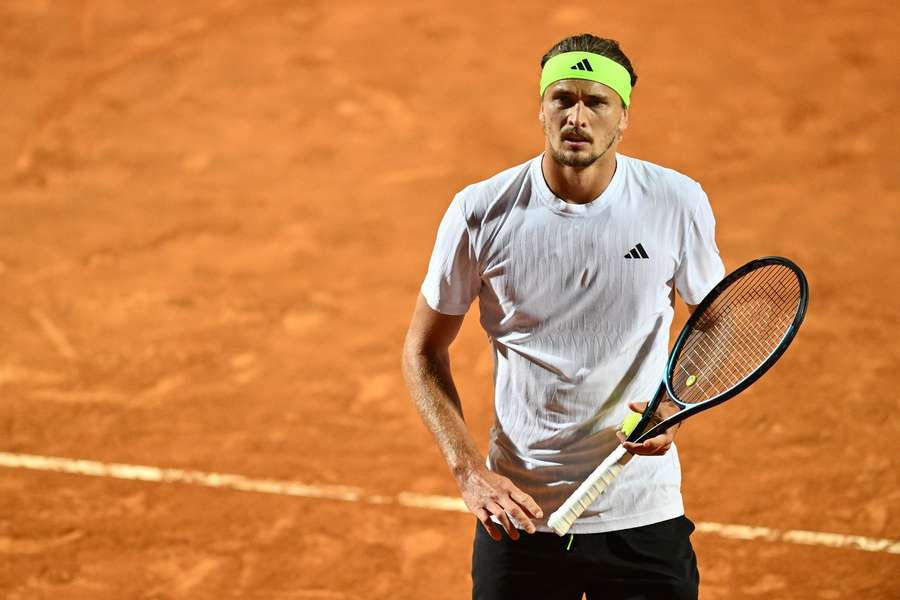 Alexander Zverev bei seinem Match gegen Musetti in Rom.