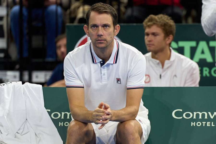 Danish Davis Cup Captain Frederik Lochte Nielsen during the clash against Serbia