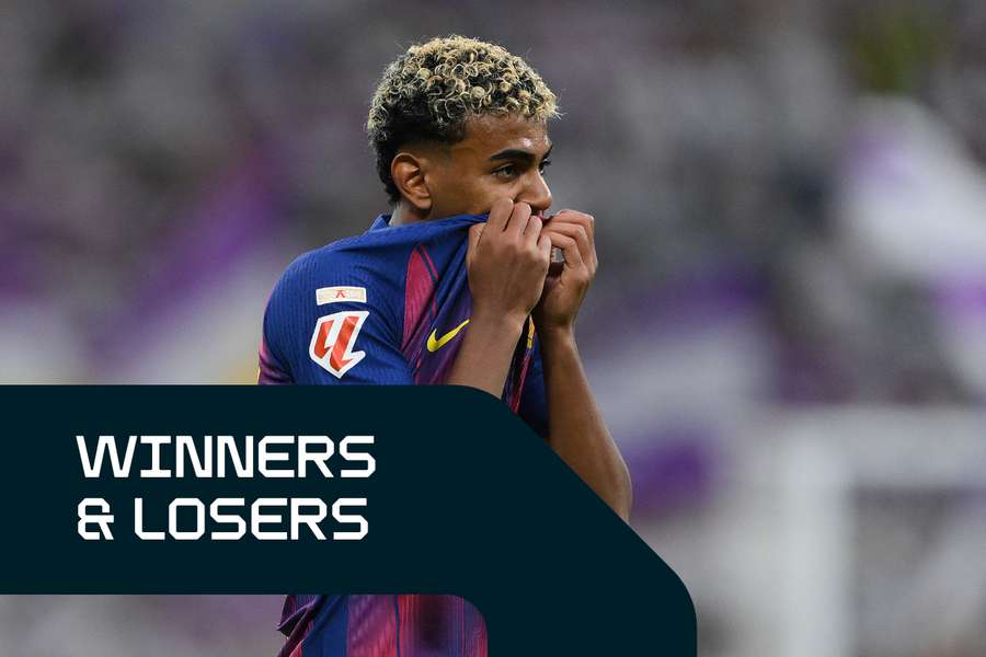 Lamine Yamal looks dejected after Barcelona lost the El Clasico Lamine Yamal looks dejected after Barcelona lost the El Clasico