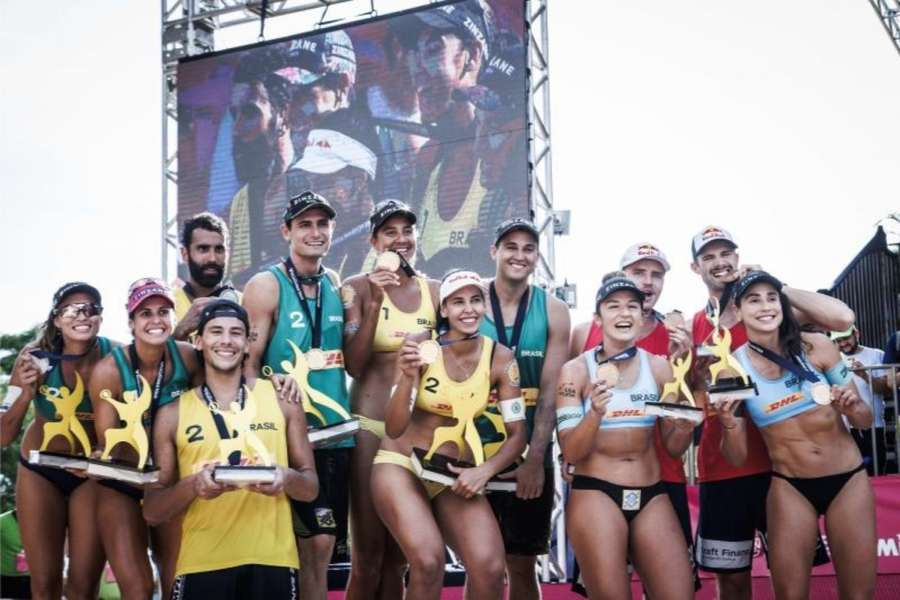 Brasil faz "barba, cabelo e bigode" em etapa de Uberlândia do Circuito Mundial de vôlei de praia