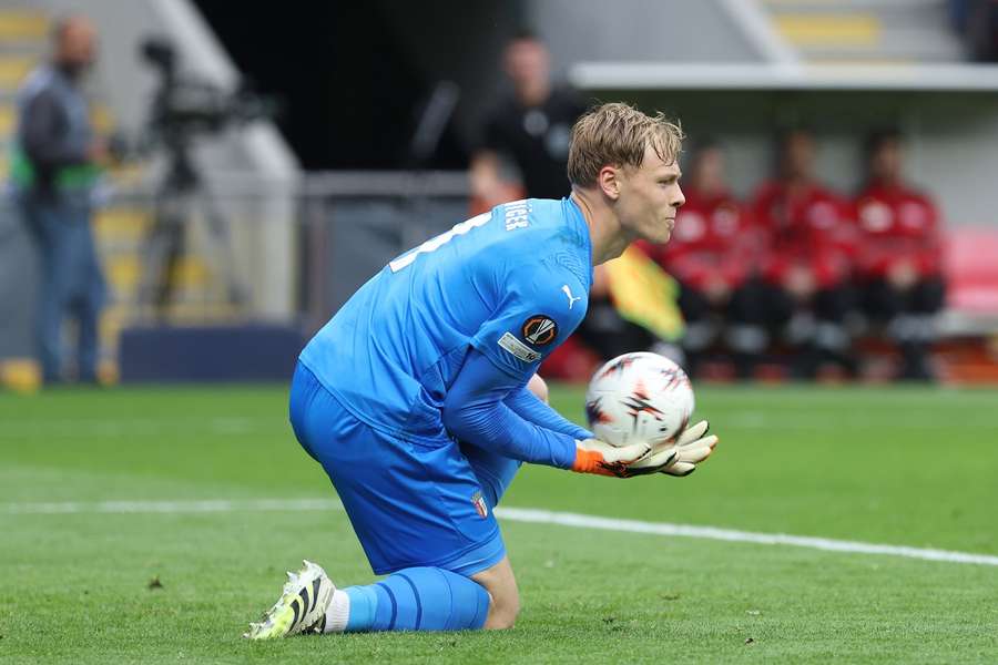Horníček durante o jogo da Liga Europa.