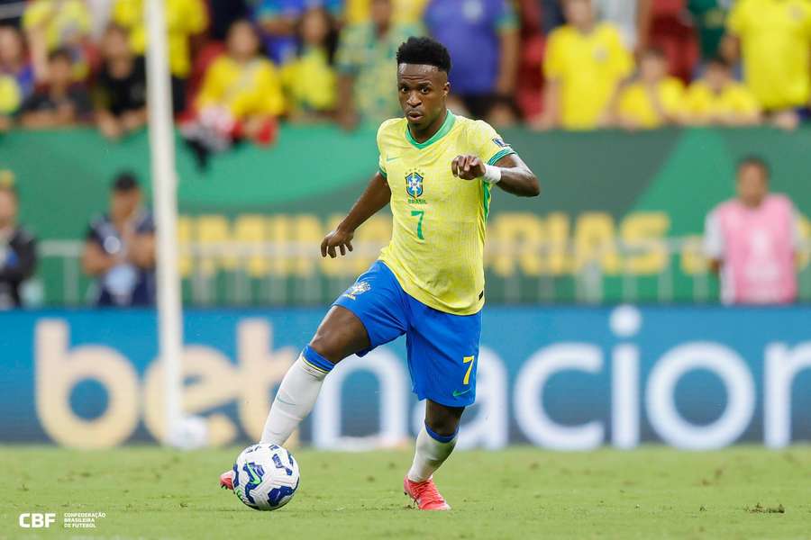 Vinicius Junior em ação contra a Colômbia nessa última quinta-feira (20) Vinicius Junior em ação contra a Colômbia nessa última quinta-feira (20)