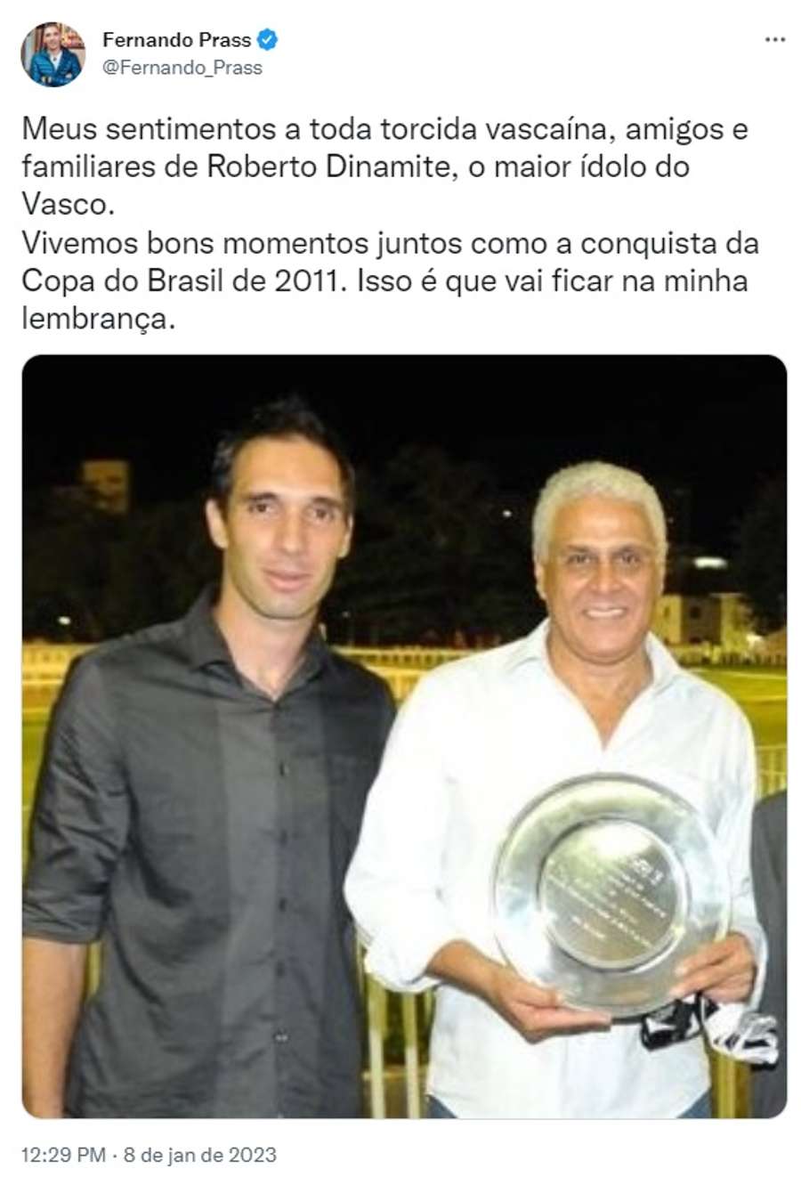 Prass e Dinamite em 2011, quando o Vasco venceu a Copa do Brasil