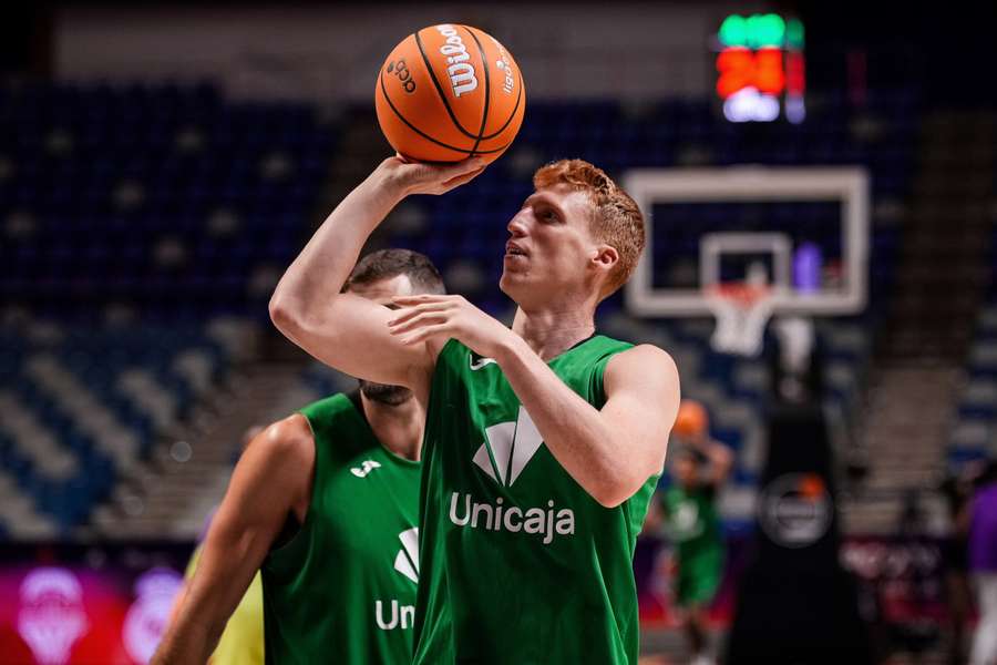 Alberto Díaz, durante un entrenamiento del Unicaja