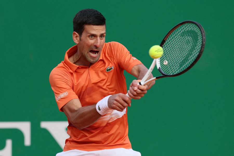 Djokovic playing in Monte Carlo earlier this year, somewhere he can play without a COVID-19 vaccine