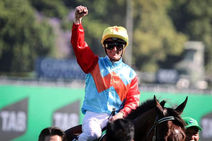 Zac Purton celebrates his Everest win on Ka Ying Rising in October. Zac Purton celebrates his Everest win on Ka Ying Rising in October.