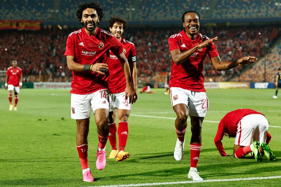 Hussein El Shahat celebruje gola dla Al Ahly