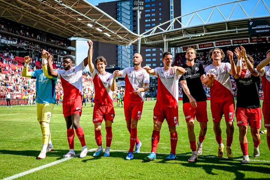 De spelers van FC Utrecht in de Galgenwaard