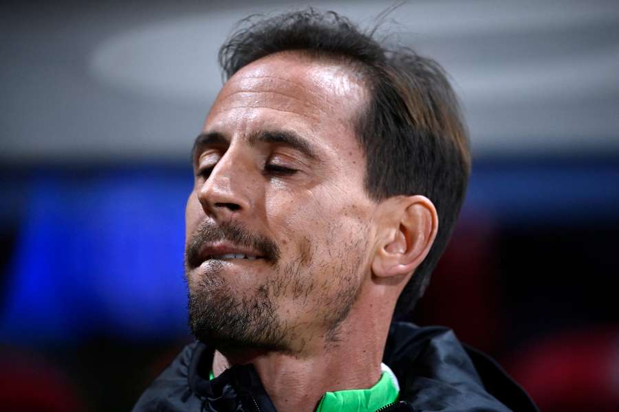 Portuguese coach Joao Pereira reacts during the Portuguese League football match between Gil Vicente FC and Sporting