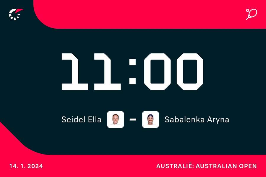 11.00 uur: Ella Seidel - Aryna Sabalenka