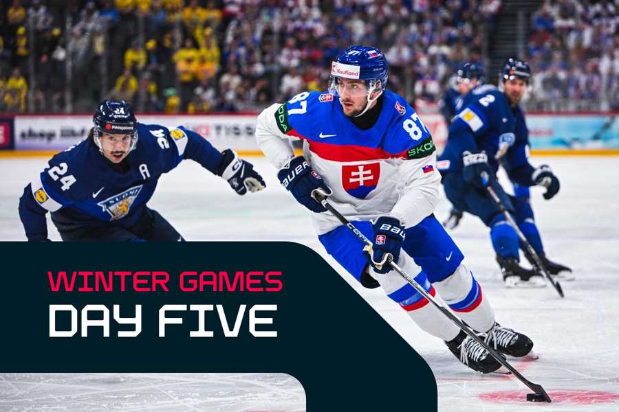 Slovakia’s forward Pavol Regenda in action against Finland at the hockey World Championships last year