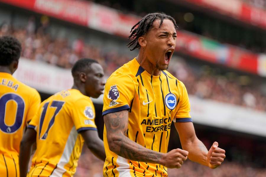 João Pedro fez o gol de empate do Brighton contra o Arsenal