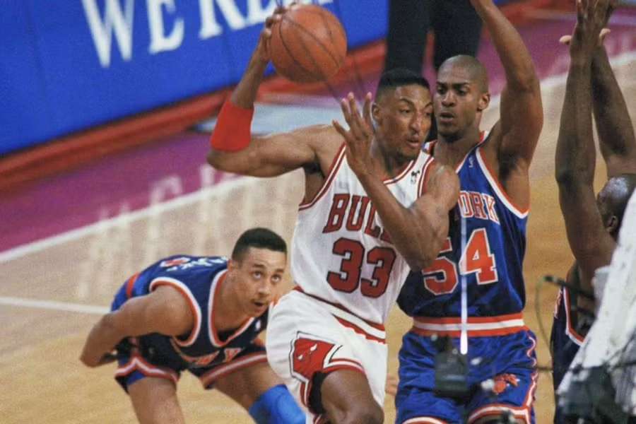 Scottie Pippen esteve imparável contra os New York Knicks