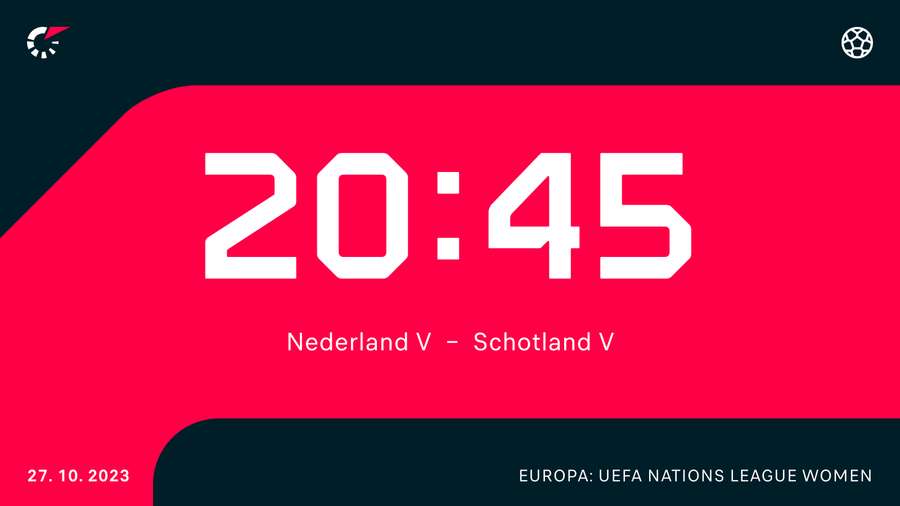 Nederland - Schotland is vrijdag om 20.45 uur