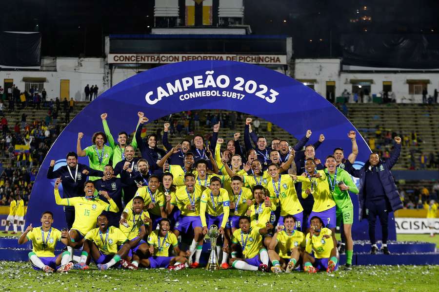 Seleção Brasileira comemora título do Sul-Americano conquistado em 2023