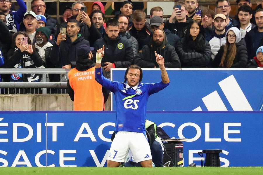 Diego Moreira celebrates after scoring