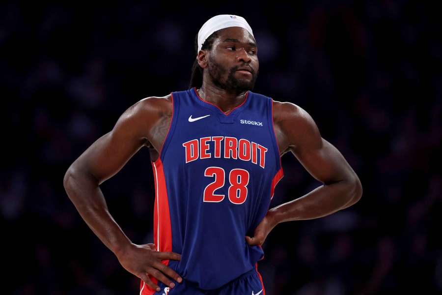 Detroit Pistons forward Isaiah Stewart reacting to a call in a game against the New York Knicks (2024)