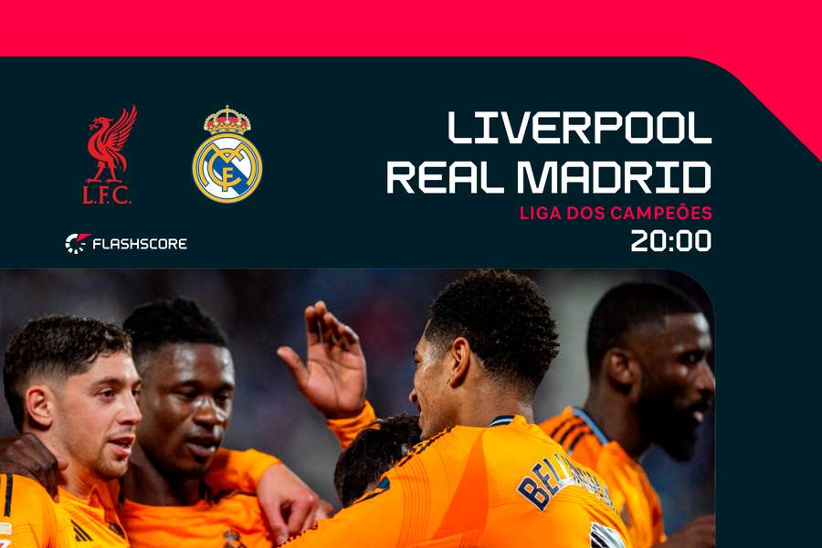 Liverpool e Real Madrid defrontam-se.