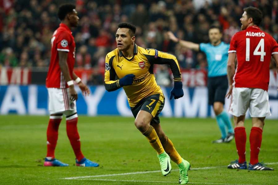 Alexis Sanchez put Arsenal level in the first half in Munich