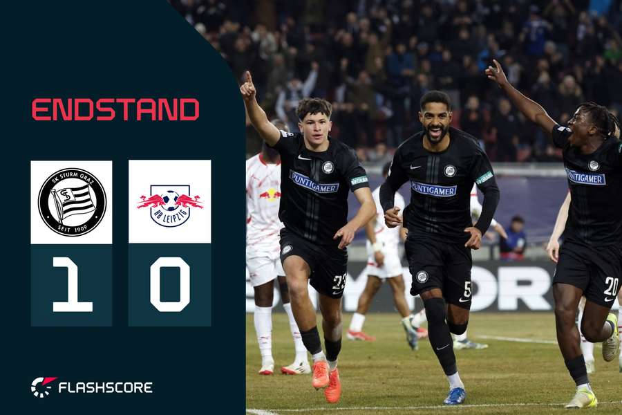 Sturm Graz bejubelt den einzigen Treffer des Abends.