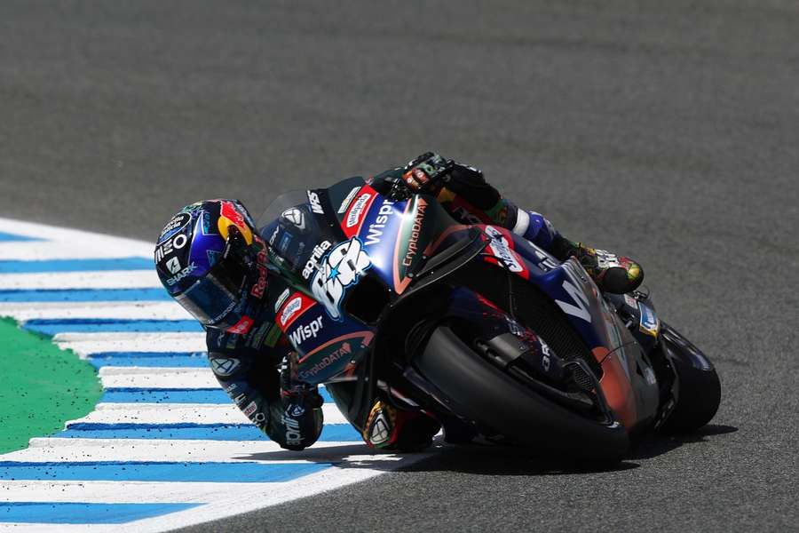 Oliveira riding at the Jerez GP in Spain