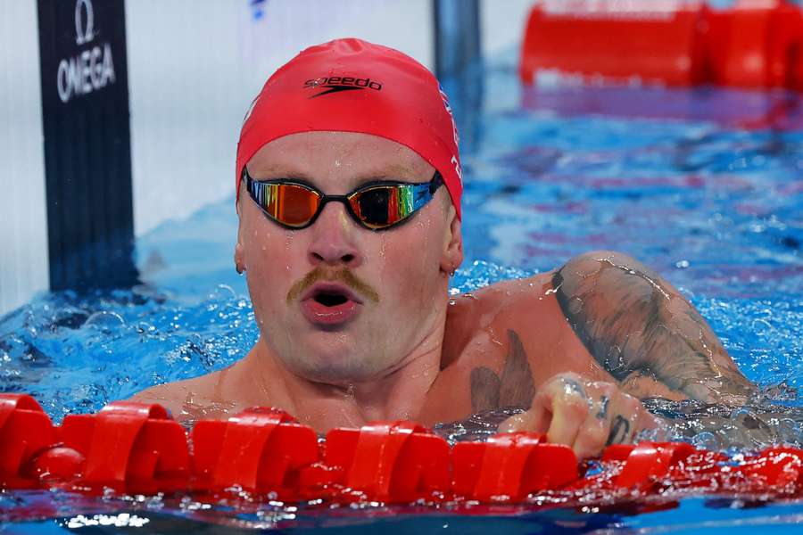 Adam Peaty in the water during the 2023 World Championships in Qatar